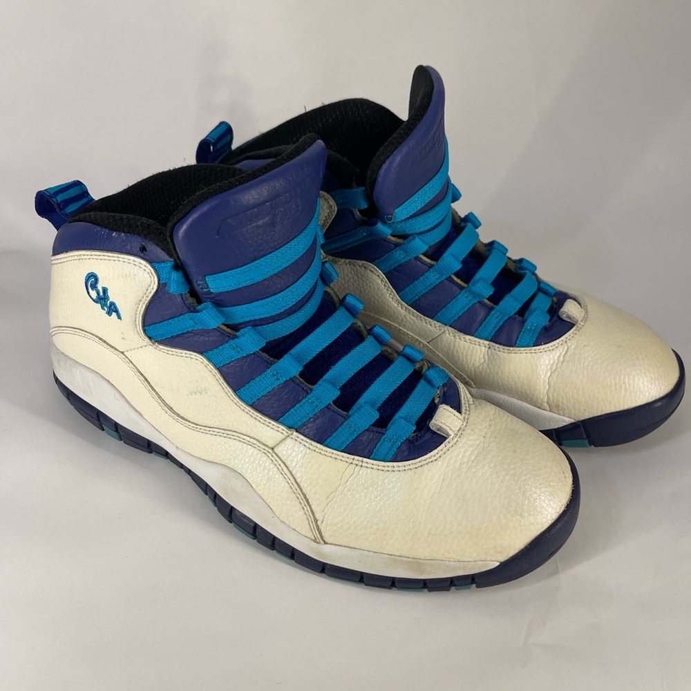 Air Jordan 10 Retro “Charlotte” Teal Purple White Men’s Jordans - Used- No Laces